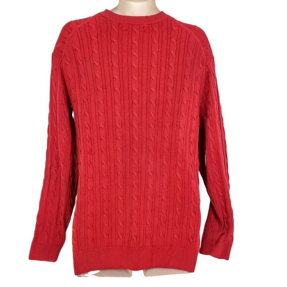 Mens RoundTree & Yorke Red XL Cable Sweater - Picture 8 of 8
